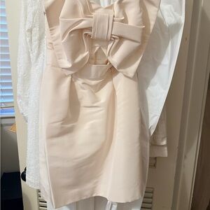 Alexia Maria Bow Front Silk Mini Dress